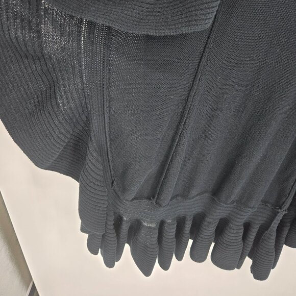 Doki Geki womens size small black long line open front ruffle cardigan cotton - Picture 6 of 8